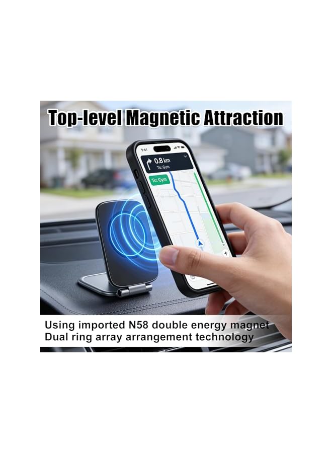 S-TOP Magnetic Car Phone Mount and Slim Foldable Holder for Smartphones and Laptops, Ultra-Thin Adjustable Stand Compatible with iPhone and Android, Dual Sided Magnetic Attachment for Gym and Home - Image 3