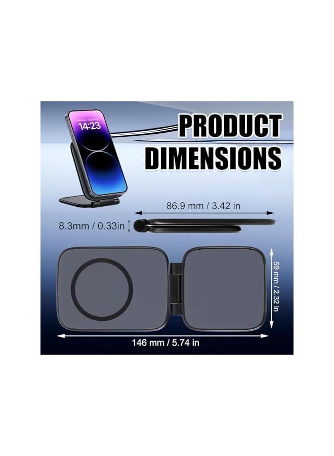 S-TOP Magnetic Car Phone Mount and Slim Foldable Holder for Smartphones and Laptops, Ultra-Thin Adjustable Stand Compatible with iPhone and Android, Dual Sided Magnetic Attachment for Gym and Home - Image 4