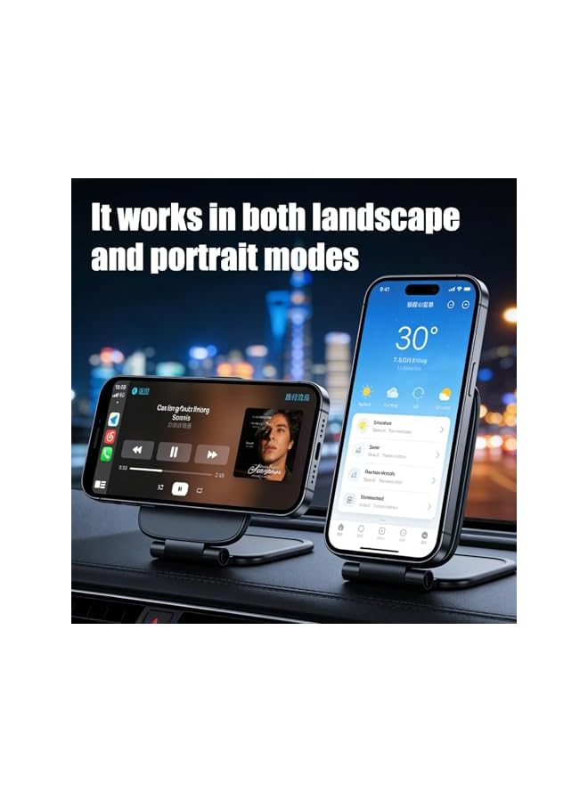 S-TOP Magnetic Car Phone Mount and Slim Foldable Holder for Smartphones and Laptops, Ultra-Thin Adjustable Stand Compatible with iPhone and Android, Dual Sided Magnetic Attachment for Gym and Home - Image 2