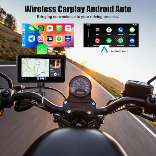 SIXWIN Wireless Motorcycle CarPlay Android Auto 6 Inch Car Play Moto Support TPMS Bluetooth IP68 Waterproof for Motorbike GPS Navigation,Siri,Google Assistant - Image 3
