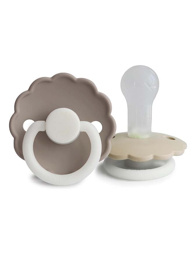 FRIGG لهاية FRIGG Daisy سيليكون للأطفال 6-18 شهر 2-Pack كرواسان/بورتوبيلو - الحجم 2 - Image 1