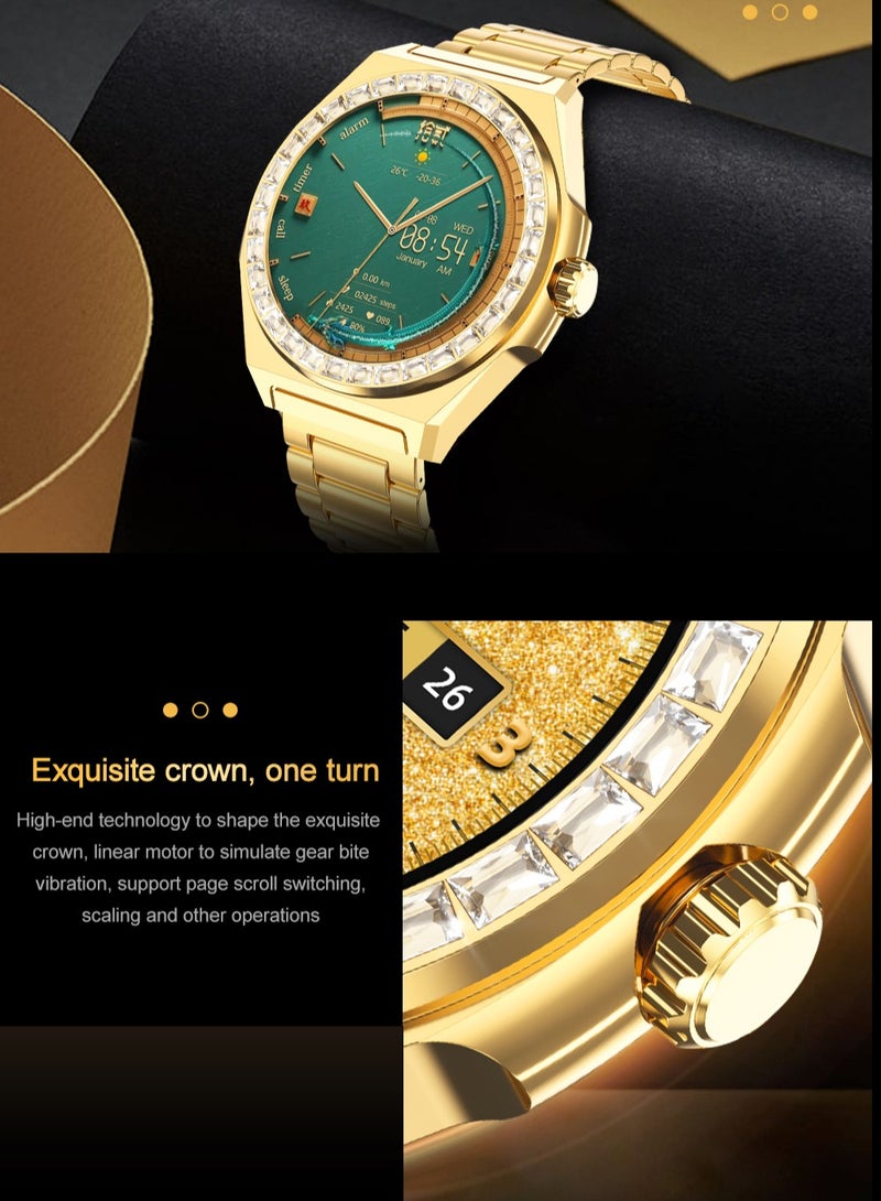 AROAQ LG72 Pro Max Smart Watch, 300mah Battery Full Touch HD AMOLED Health Monitoring Smart Watch, IP68 Waterproof Smart Wrist Watch With Blood Oxygen ECG Heart Rate And Body Temperature Monitoring, (Gold) - Image 2