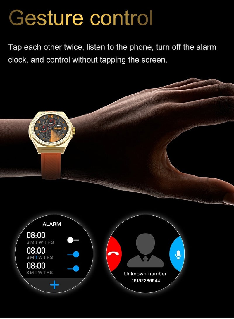 AROAQ LG72 Pro Max Smart Watch, 300mah Battery Full Touch HD AMOLED Health Monitoring Smart Watch, IP68 Waterproof Smart Wrist Watch With Blood Oxygen ECG Heart Rate And Body Temperature Monitoring, (Gold) - Image 4