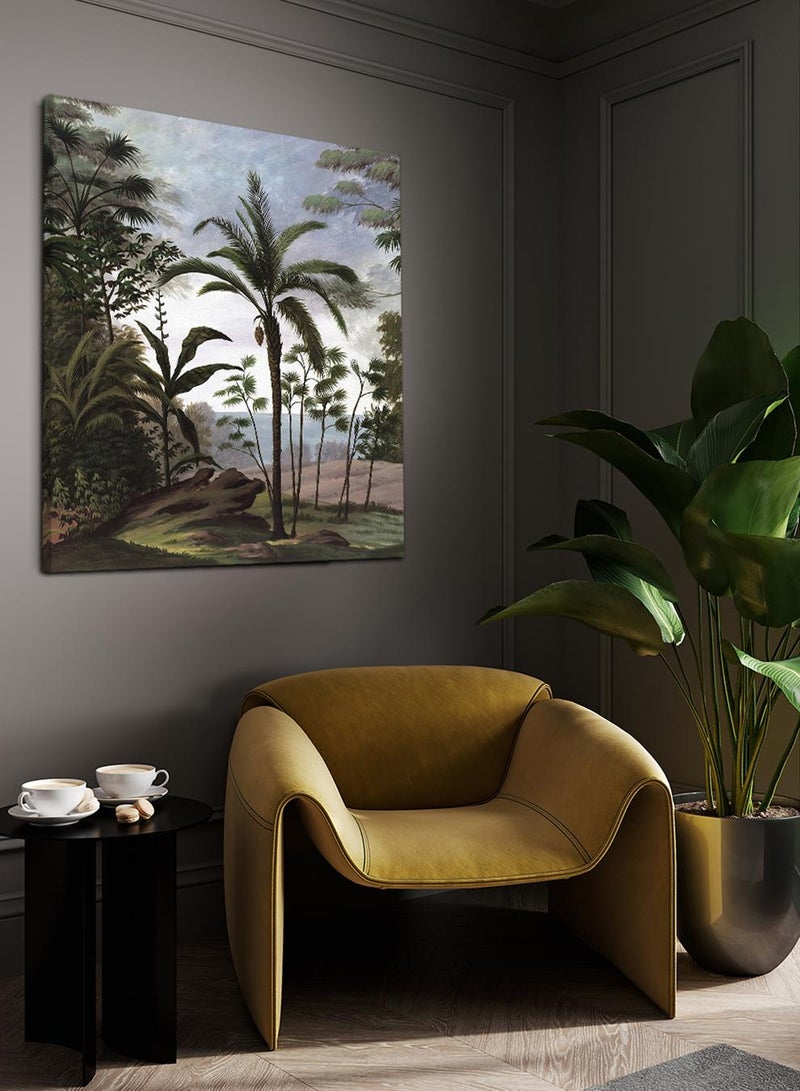 LOWHA Canvas Wall Art Stretched Over Wooden Frame with Arches Retro Style Art Pattern Painting - Image 1