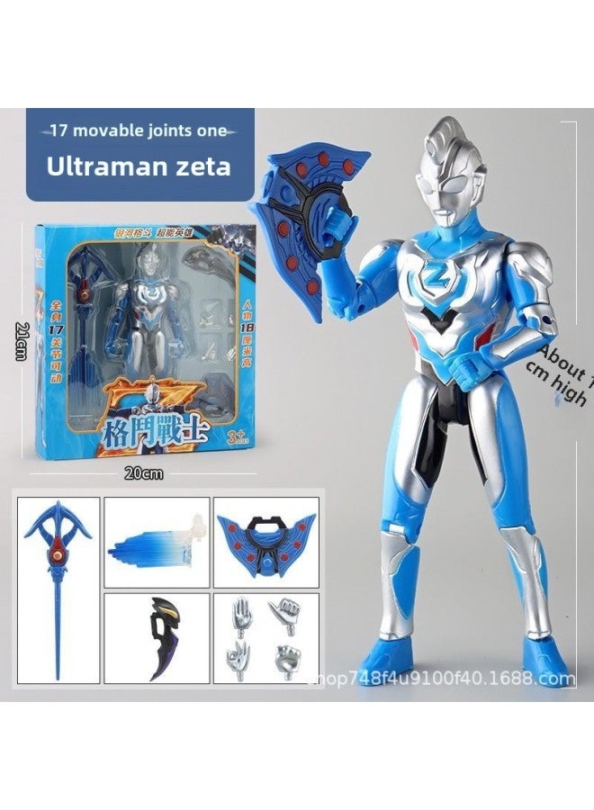 Ultraman Hand-made Spot Gold Cero Beria Geed Tiga Doll Model Stand Kidsren's Toys-Color:Zeta Original Form - Image 1
