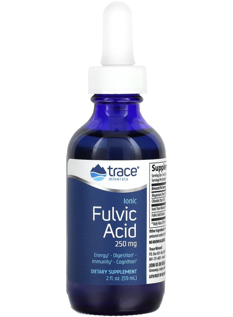 Trace Minerals حمض الفولفيك الأيوني، 250 ملغ، 2 أونصة سائلة (59 مل)