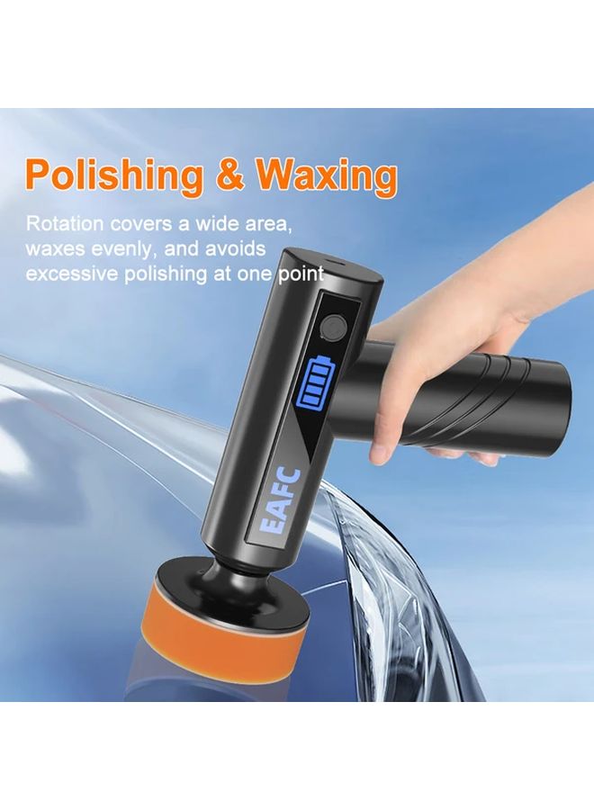Black Multifunctional Portable Car Polisher Wireless Rechargeable with Screen - Image 4