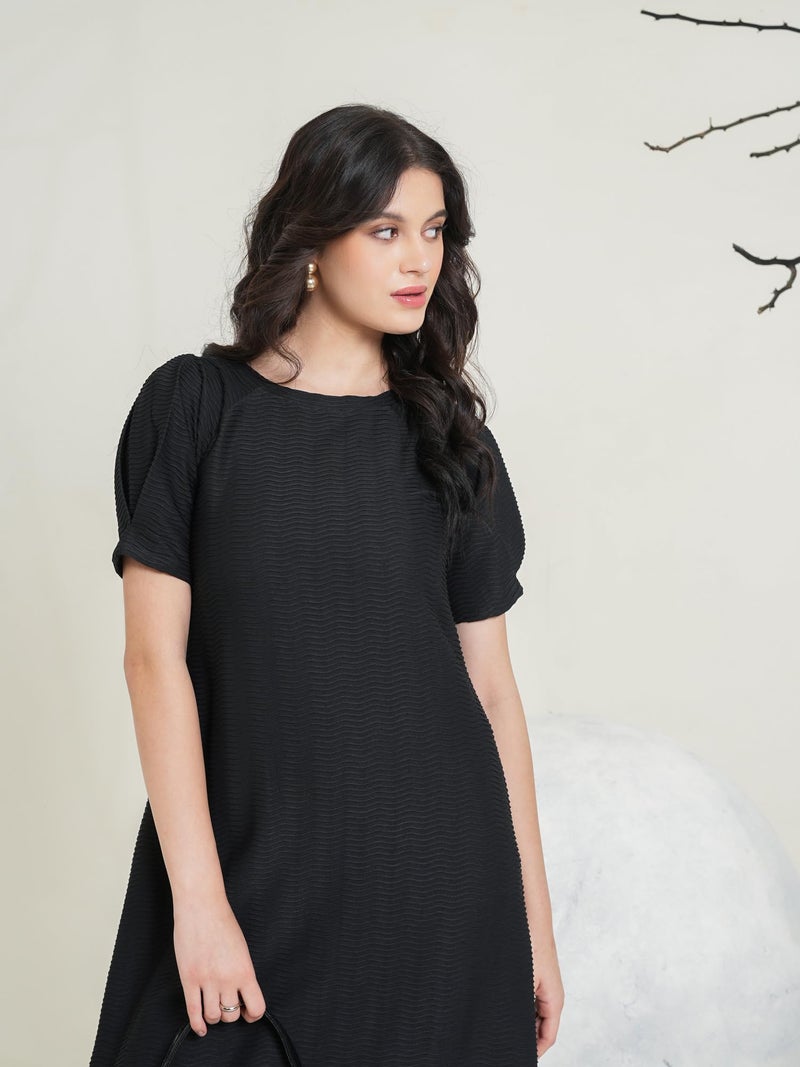 PURVAJA Women’s A-Line Below Knee Length Dress (Yuvi-011-013) (in, Alpha, 2XL, Black) - Image 5