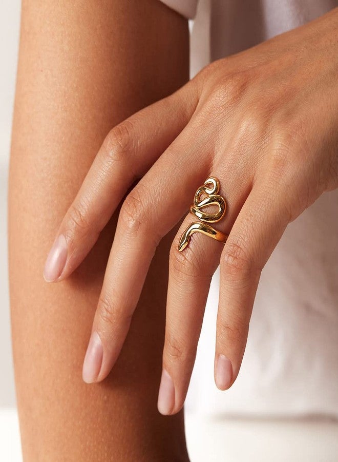 Sither Gold Snake Ring for Women Adjustable Snake Ring Cute Animal Jewelry for Halloween Christmas Gift - Image 4