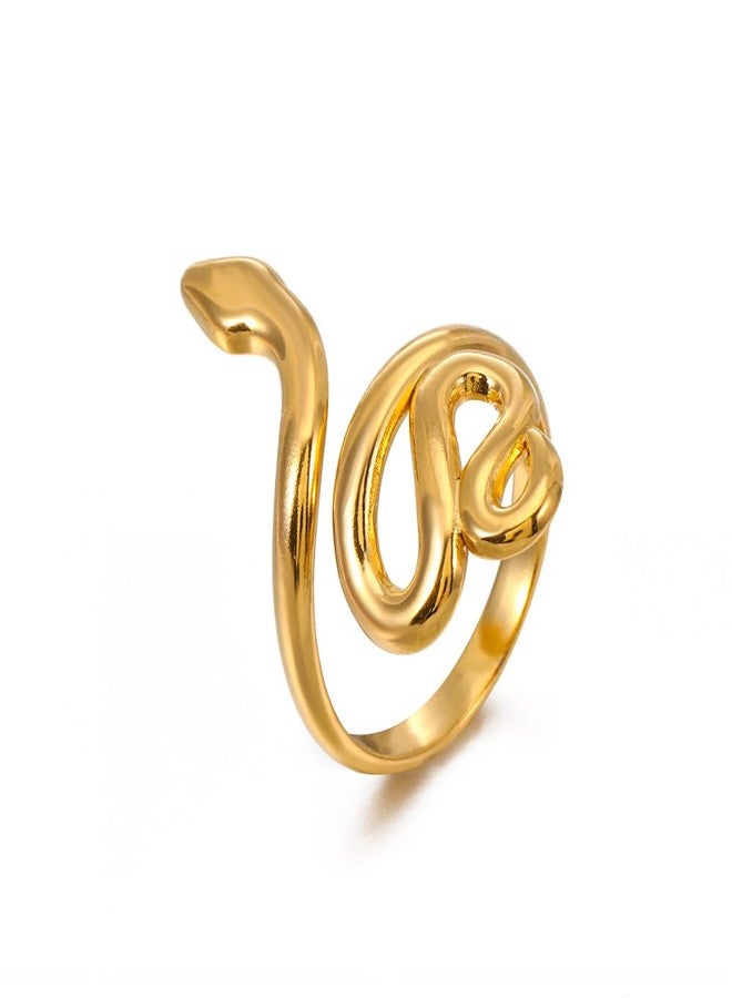 Sither Gold Snake Ring for Women Adjustable Snake Ring Cute Animal Jewelry for Halloween Christmas Gift - Image 1