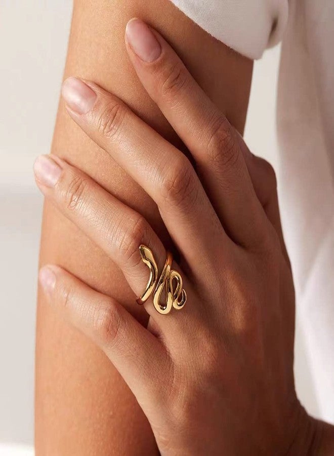 Sither Gold Snake Ring for Women Adjustable Snake Ring Cute Animal Jewelry for Halloween Christmas Gift - Image 3