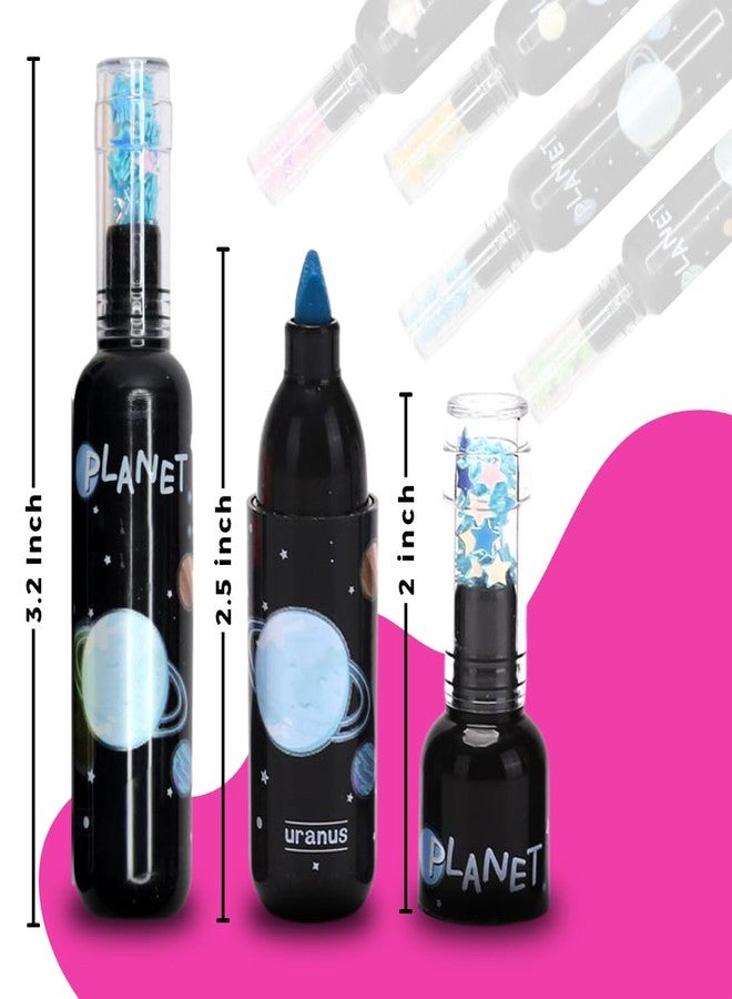 Oytra Highlighters Mini Markers 6 Pcs/Set Aesthetic Space Themed Cute Colorful Bottle Shaped - Image 3