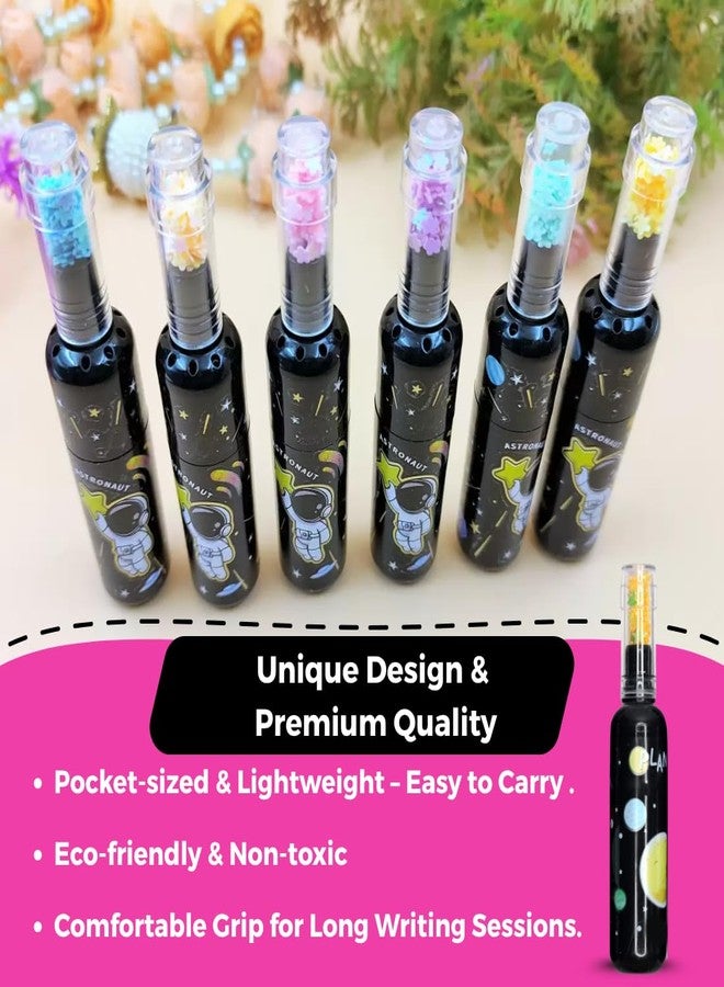 Oytra Highlighters Mini Markers 6 Pcs/Set Aesthetic Space Themed Cute Colorful Bottle Shaped - Image 2