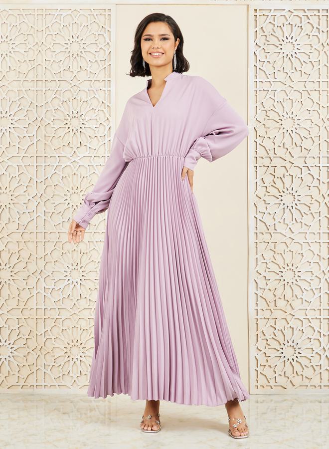 Styli Pleated Long Sleeve Dress  - Image 1