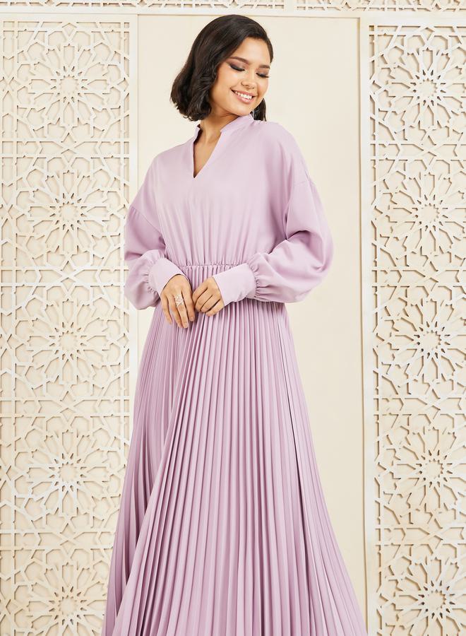 Styli Pleated Long Sleeve Dress  - Image 2