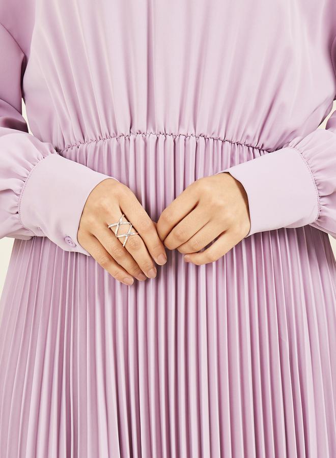 Styli Pleated Long Sleeve Dress  - Image 3