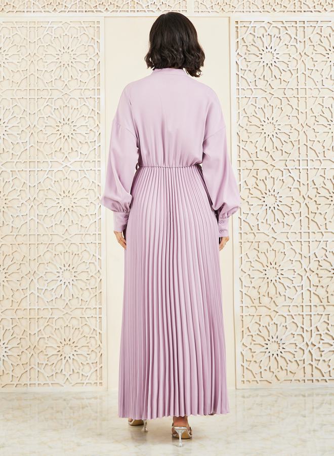 Styli Pleated Long Sleeve Dress  - Image 4