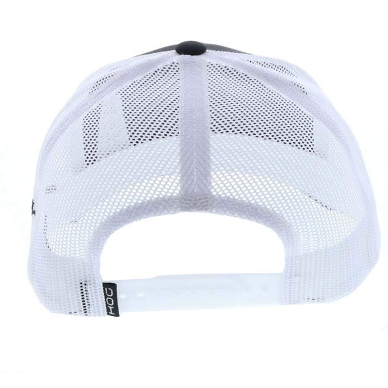 HOOEY Oil Gear (HOG) Adjustable Snapback Mesh Trucker Back Hat (Black/White) - Image 2