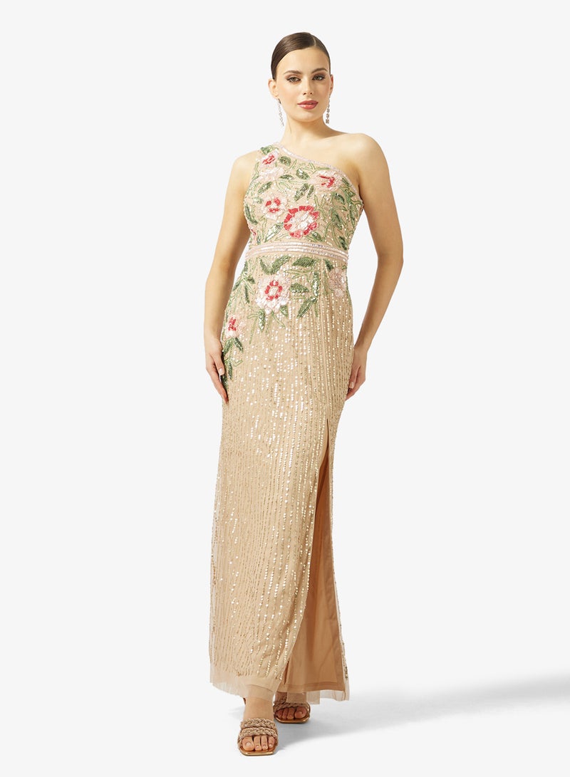 Adrianna Papell Bead Mermaid Long Dress - Image 1