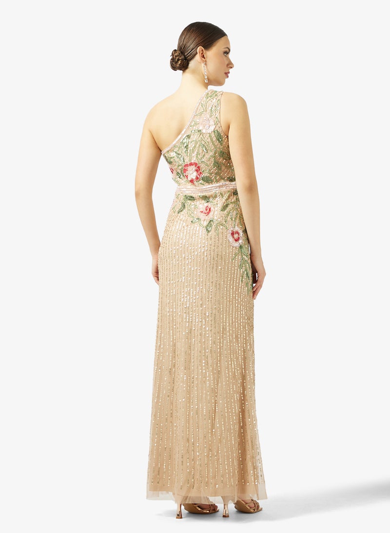 Adrianna Papell Bead Mermaid Long Dress - Image 2