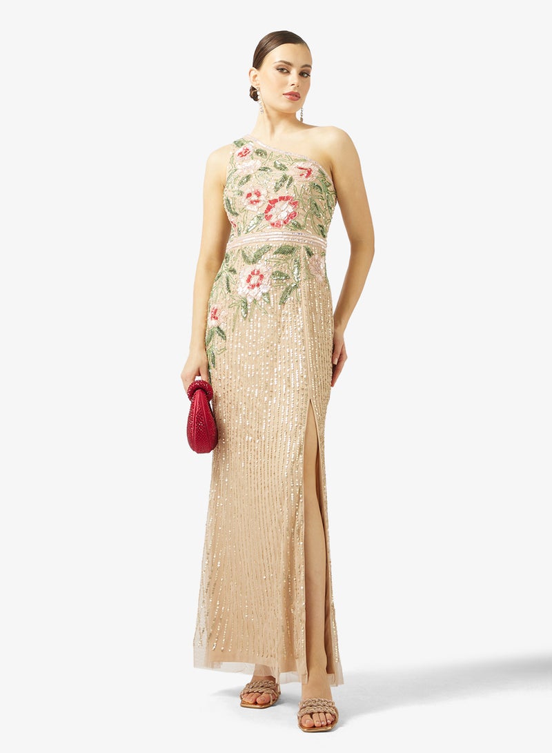 Adrianna Papell Bead Mermaid Long Dress - Image 4