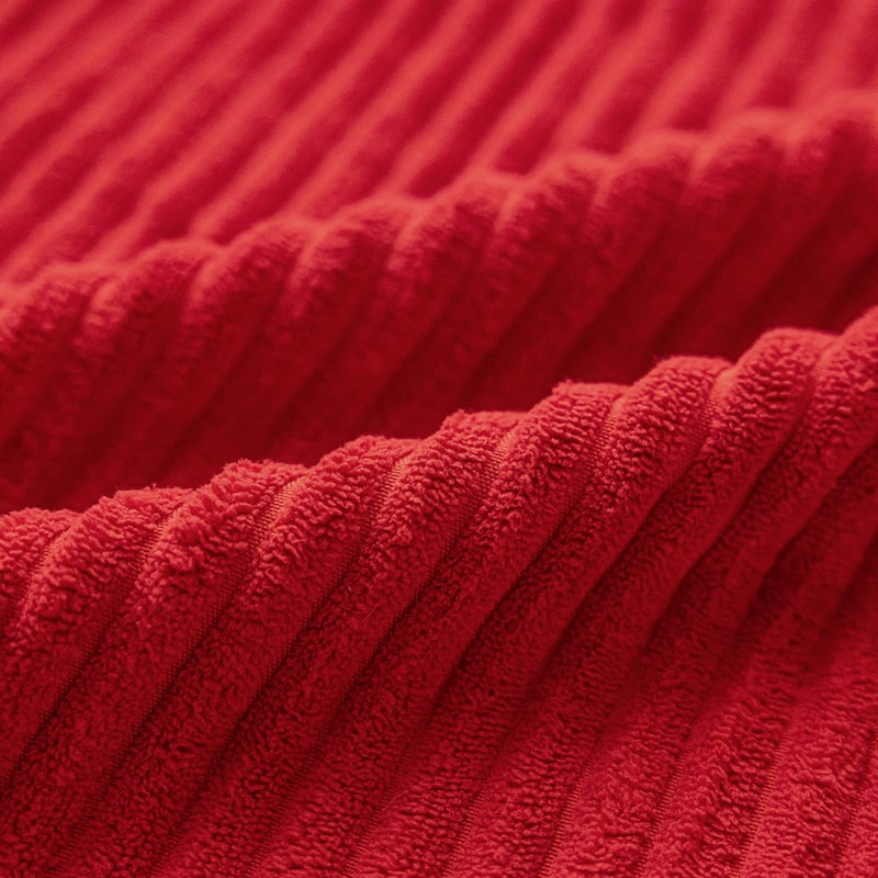 Softalker Christmas Pillow Covers 18x18 Set of 2, Super Soft Boho Striped Corduroy Pillow Cover, Xmas Decorative Throw Pillows for Sofa Couch Cushion Living Room Christmas Holiday Decor, Red - Image 2