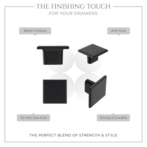 LAPO 3 Piece Knobs for Drawers & Cupboards – Zinc Knob for Kitchen, Wardrobe, and Home Furniture (Black Finish) - Image 5