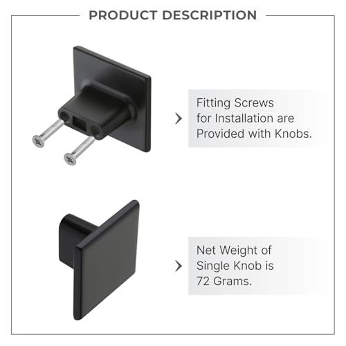 LAPO 3 Piece Knobs for Drawers & Cupboards – Zinc Knob for Kitchen, Wardrobe, and Home Furniture (Black Finish) - Image 4