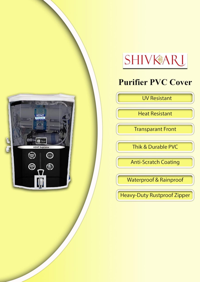 SHIVKARI Water Purifier Cover Compatible with Kent Supreme Black – PVC with Transparent Front & White Border | Waterproof & Dustproof and Scratch Resistant. (53.5x39x25.5 cm) - Image 2
