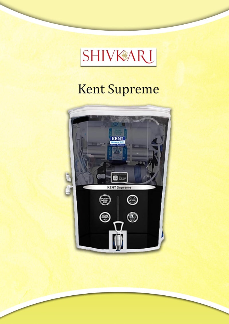 SHIVKARI Water Purifier Cover Compatible with Kent Supreme Black – PVC with Transparent Front & White Border | Waterproof & Dustproof and Scratch Resistant. (53.5x39x25.5 cm) - Image 3