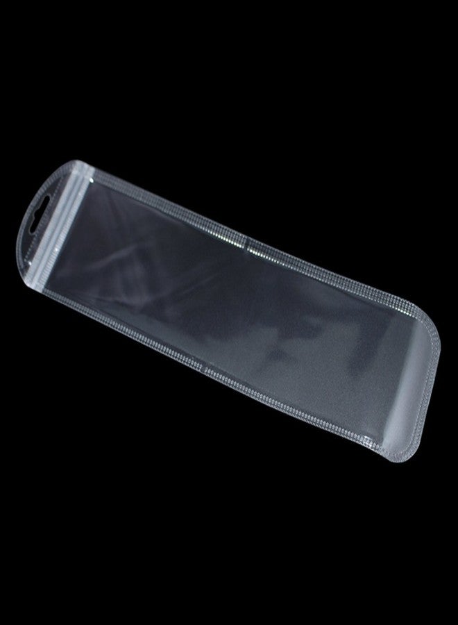 PABCK 100 Pieces Self Adhesive Sealing Bag with Hang Hole Resealable Storage Bag Clear Plastic Hanging Bag for Packaging Necklaces Bracelet Jewelry Decorative Gift (2.16x8.66 inch (usable 1.77x7.28 inch)) - Image 2