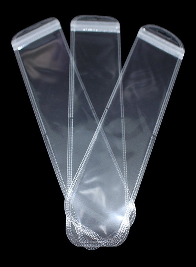 PABCK 100 Pieces Self Adhesive Sealing Bag with Hang Hole Resealable Storage Bag Clear Plastic Hanging Bag for Packaging Necklaces Bracelet Jewelry Decorative Gift (2.16x8.66 inch (usable 1.77x7.28 inch)) - Image 3