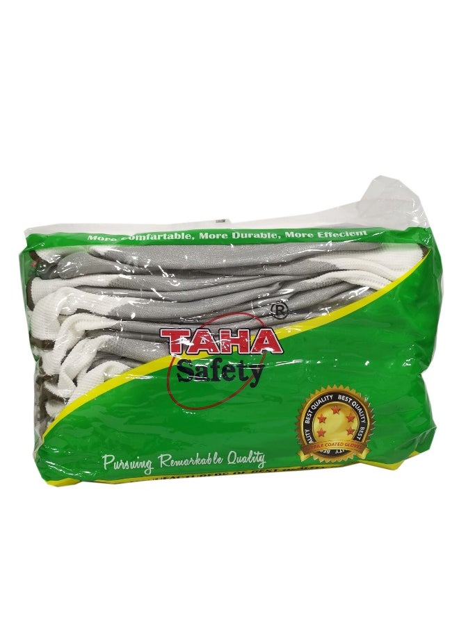 TAHA SAFETY - TAHA SAFETY N2103 Knitted Nitrile Grey Safety Gloves - High Grip for Industrial Use, Lightweight, Flexible, Ideal for Chemical Resistance & General Hand Protection | PACK of 2 PAIRS - Image 1