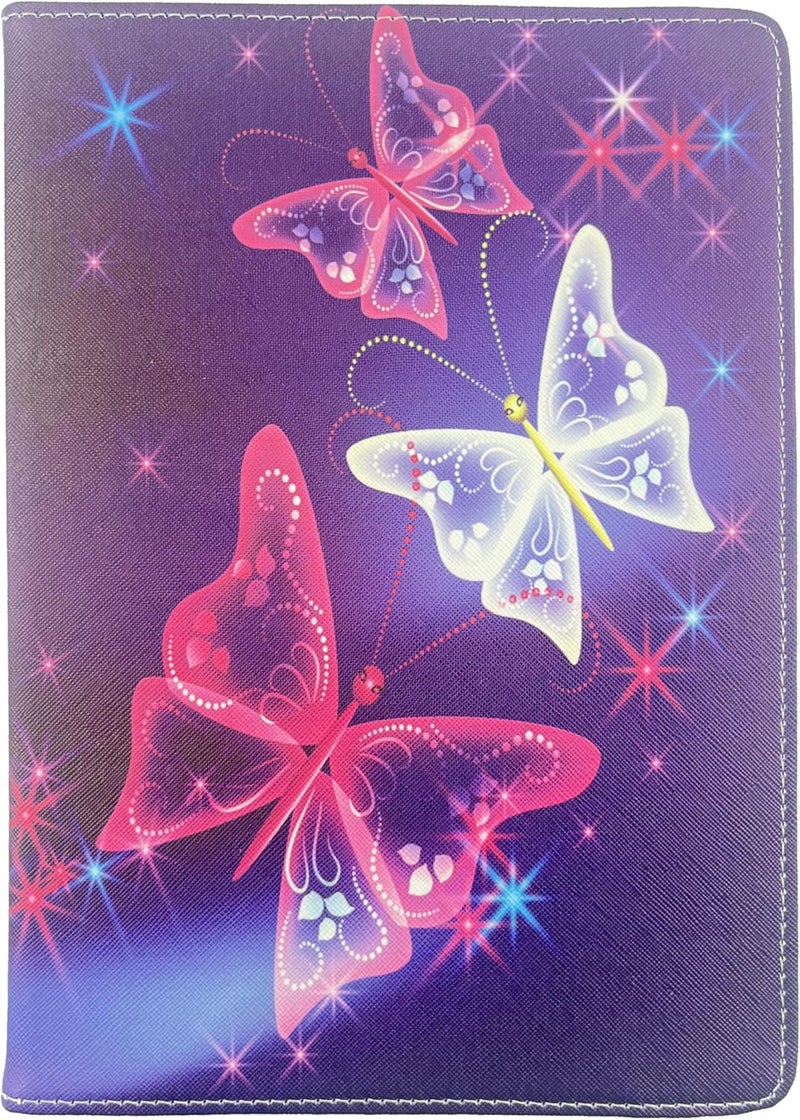 EKAM Universal Stand Folio Case Cover for All 7" Tablets, (Fire 7 tablet, Lenovo Tab M7 7 inch) Galaxy Tab E 7.0/ Tab A 7.0/ Oasis/Lenovo/RCA Voyager and More 6.5-7.5 inch Tablet (Butterfly Blue) - Image 2