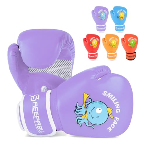 SAEEPABUL Limited Kids Boxing Gloves for 3-8 Year Boys and Girls, Toddler Boxing Gloves for Kids Training, Boxing Gloves Kid Sparring for Punching Bag, Kickboxing, Muay Thai, MMA, 4oz, Violet - Image 1