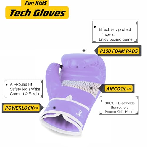 SAEEPABUL Limited Kids Boxing Gloves for 3-8 Year Boys and Girls, Toddler Boxing Gloves for Kids Training, Boxing Gloves Kid Sparring for Punching Bag, Kickboxing, Muay Thai, MMA, 4oz, Violet - Image 2