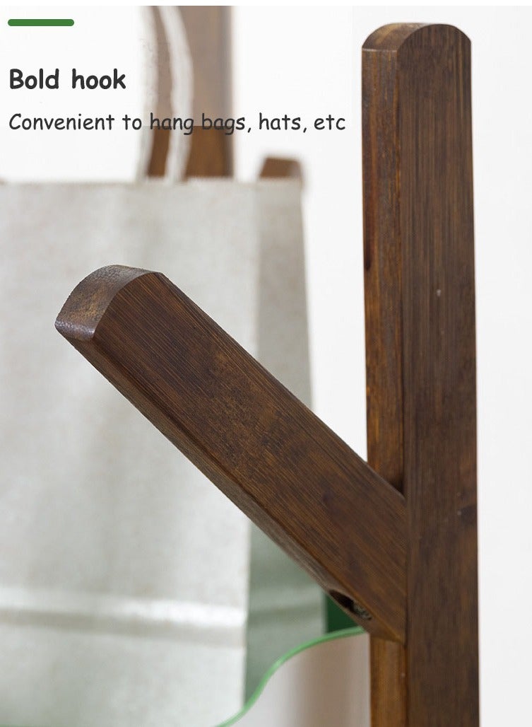 Arabest رف المعاطف، رف المعاطف الخشبي قائم بذاته مع رف للملابس/الحقيبة/القبعات، حامل شماعات للمدخل/غرفة المعيشة/غرفة النوم/المكتب - Image 4