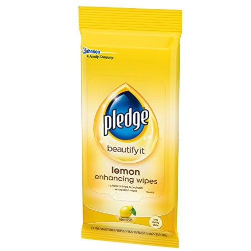Pledge Multi-Surface Furniture Polish Wipes, Works on Wood, Granite, and Leather, Cleans and Protects, Lemon, Pack Of 2 - (48 Total Wipes) - Image 3