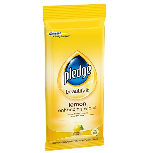 Pledge Multi-Surface Furniture Polish Wipes, Works on Wood, Granite, and Leather, Cleans and Protects, Lemon, Pack Of 2 - (48 Total Wipes) - Image 2