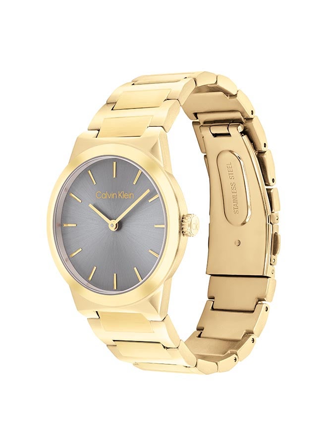 CALVIN KLEIN ساعة كالفن كلاين النسائية ذات العلبة الرمادية المستديرة - 25100082 - Image 3