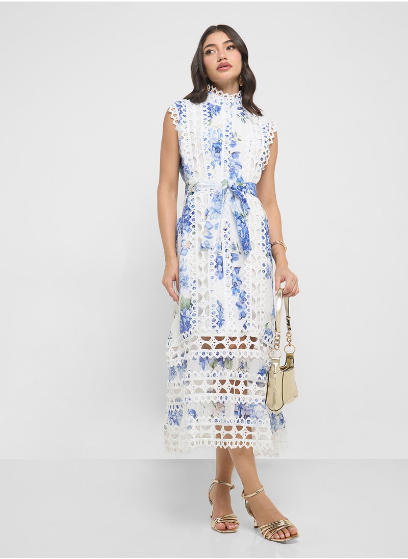 ELLA Printed Lace Dress  - Image 4