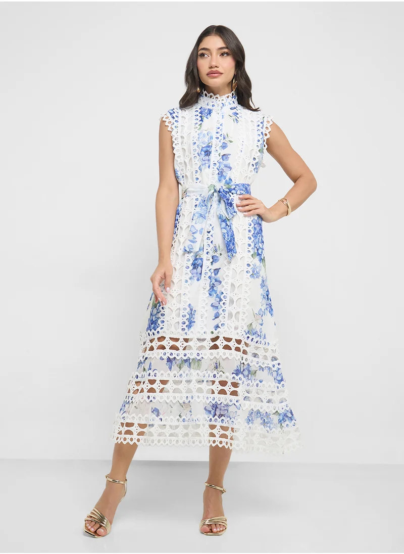 ايلا Printed Lace Dress