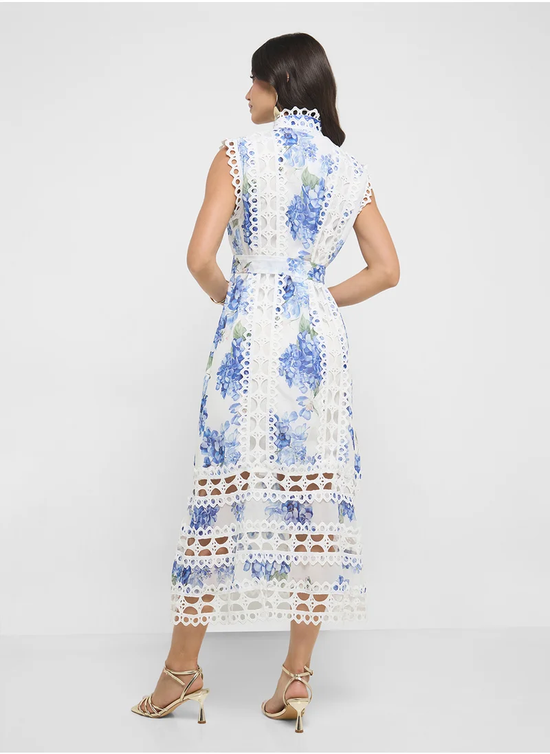 ايلا Printed Lace Dress