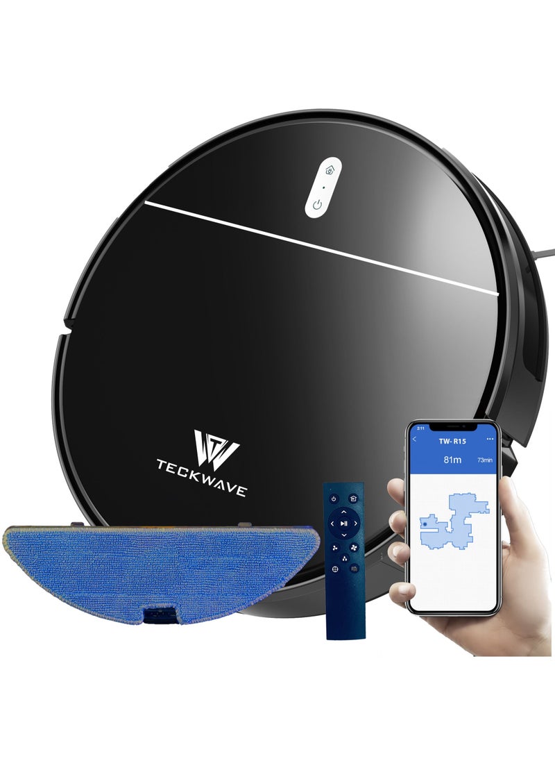 TECKWAVE - TW-R15 Intelligent Dual Dynamic Navigation Robot Vacuum Cleaner and Mop with 3500Pa Power - Image 1