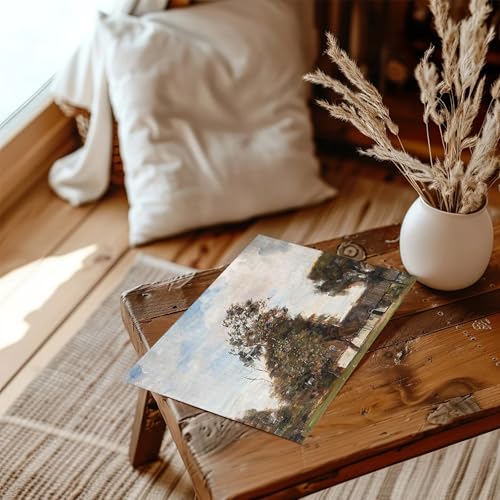 XOCUUI Vintage Cottage Wall Art, Summer Country Landscape Print - Farmhouse Art Poster - Cottage Oil Painting, 8" X 10" Unframed Canvas Prints, Farmhouse Kitchen Office Bathroom Art Wall Decor - Image 5