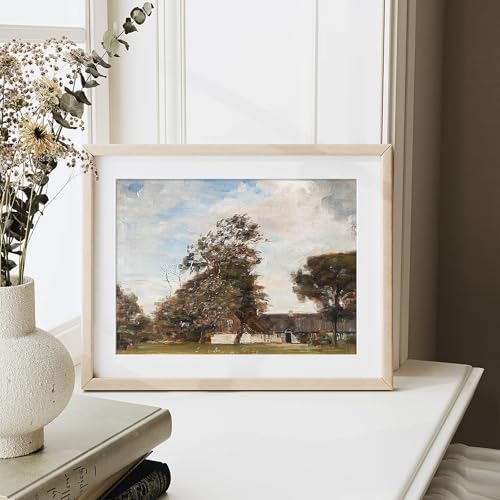 XOCUUI Vintage Cottage Wall Art, Summer Country Landscape Print - Farmhouse Art Poster - Cottage Oil Painting, 8" X 10" Unframed Canvas Prints, Farmhouse Kitchen Office Bathroom Art Wall Decor - Image 2