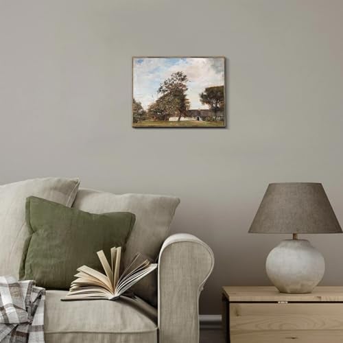 XOCUUI Vintage Cottage Wall Art, Summer Country Landscape Print - Farmhouse Art Poster - Cottage Oil Painting, 8" X 10" Unframed Canvas Prints, Farmhouse Kitchen Office Bathroom Art Wall Decor - Image 4