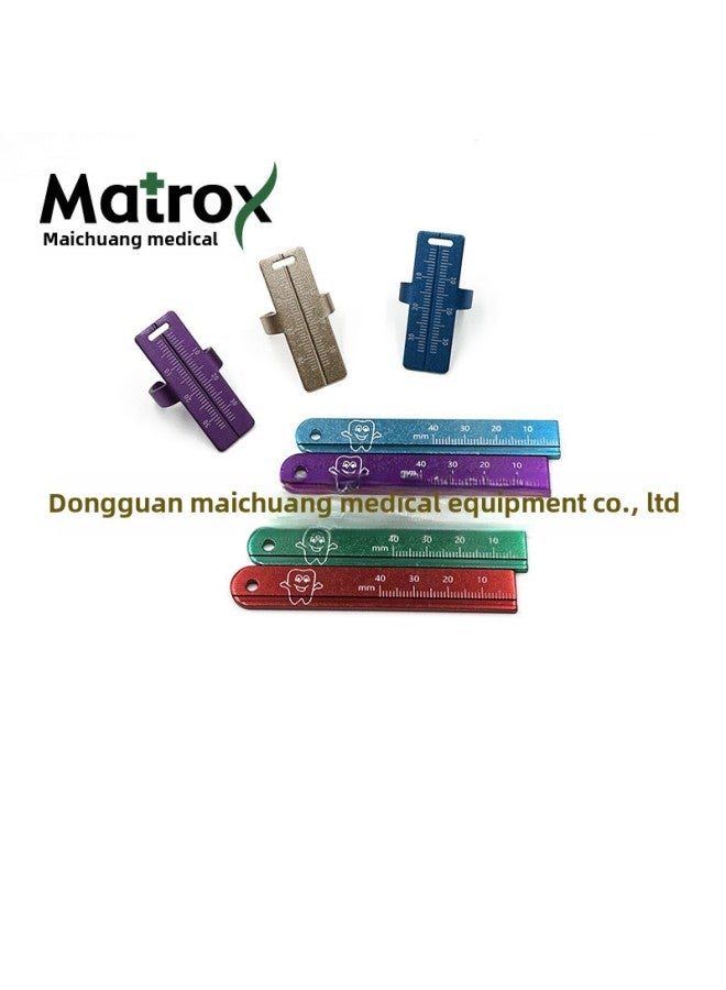 Aluminum Alloy Color Ruler Ring Ruler Root Tube Length Measuring Ruler Dental Ruler Tooth Ruler Measuring Tool-Model:Complete Specifications  - Image 4