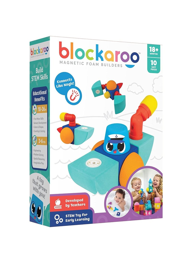 blockaroo Blockaroo Magnetic Foam Building Blocks Small Tugboat MMBLSMTUG  - Image 1