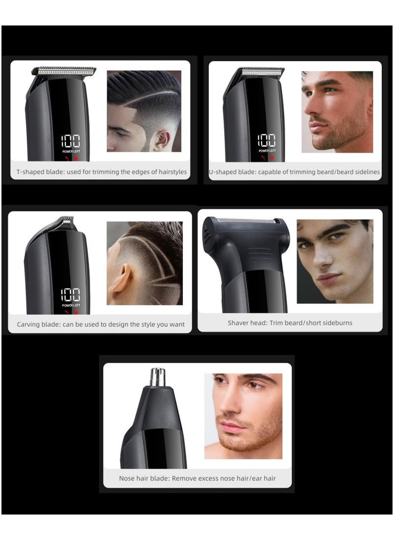 YQINU 15 in 1 Hair Clipper Beard Trimmer for Men, Waterproof Electric Razor for Nose Body Face and Mustache, Cordless Hair Clippers Shavers for Men Grooming Kit  - Image 4
